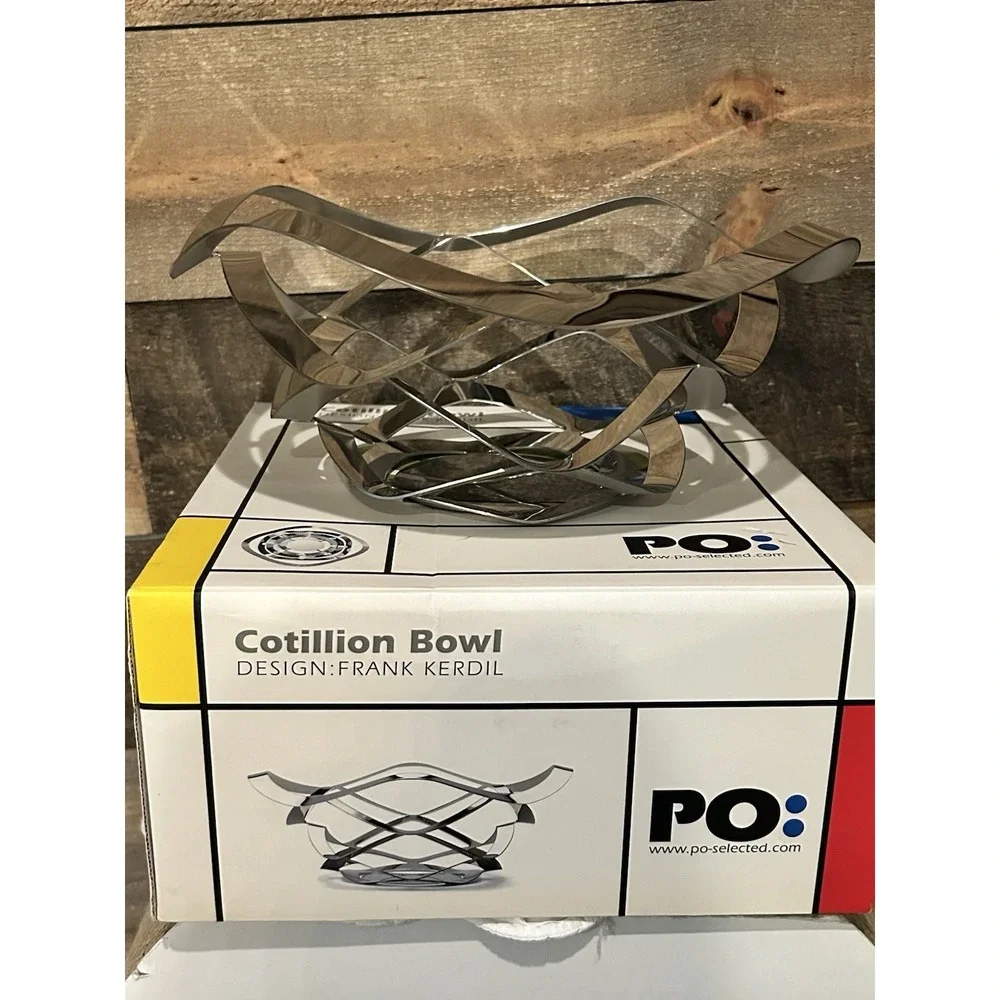 PO Selected Cotillion Bowl Designed by Frank Kerdil Stainless Steel‎ Centerpiece